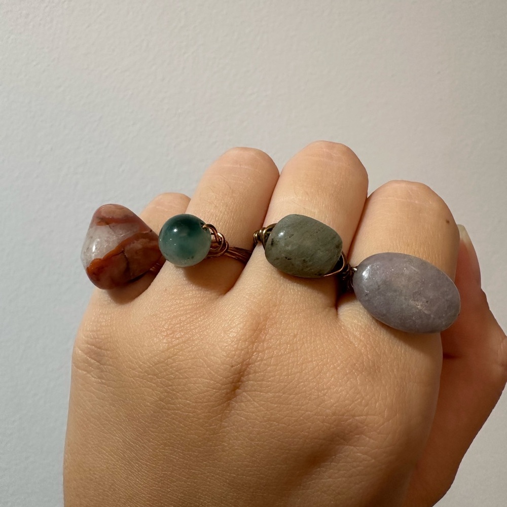 Elegant Multi-Stone Wire Wrapped Rings - Picture 6 of 8